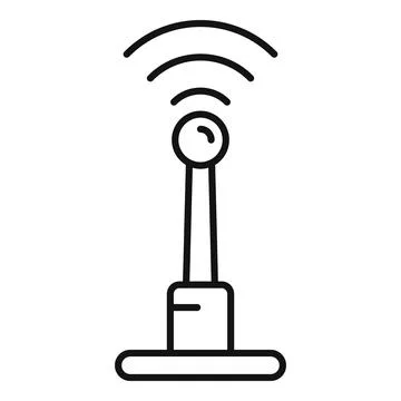 Remote access antenna icon, outline style Stock Illustration