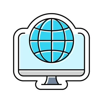 Remote access color icon vector illustration 스톡 일러스트
