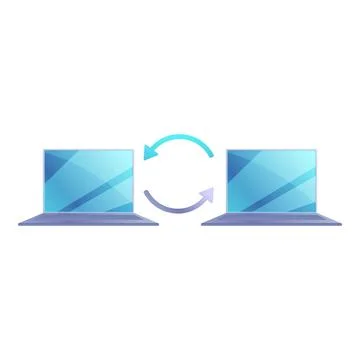 Remote access computer connection icon, cartoon style Stock Illustration