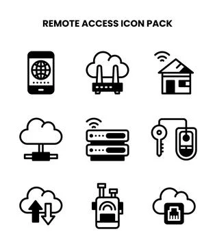 Remote Access DuoTone Icons Pack Stock Illustration
