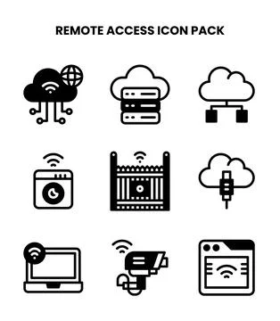 Remote Access DuoTone Icons Pack Stock Illustration