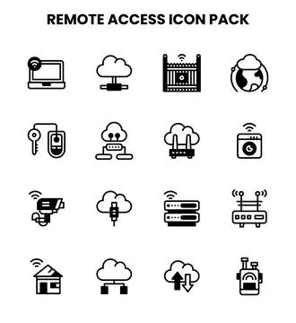 Remote Access DuoTone Scalable Icons Pack Stock Illustration