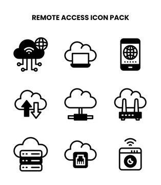 Remote Access DuoTone Vector Icons Pack Stock Illustration