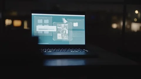 Remote access of government server copying sensitive information into folder Stock Footage 311537953