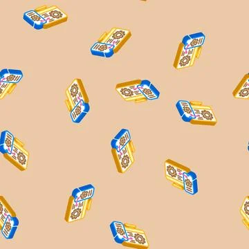 Remote access isometric icon seamless pattern Illustrazione stock