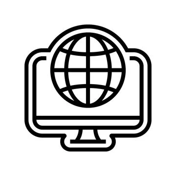 Remote access line icon vector illustration 스톡 일러스트