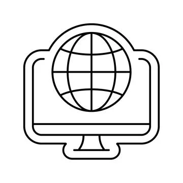 Remote access line icon vector illustration 스톡 일러스트