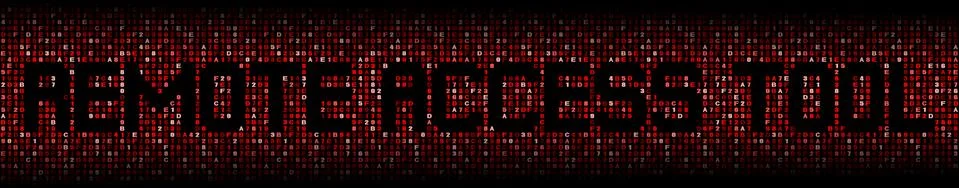 Remote Access Tool text on hex code illustration Stock Illustration