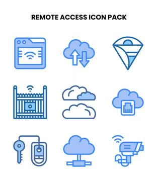 Remote Access Two Colour Scalable Icons Pack Illustrazione stock