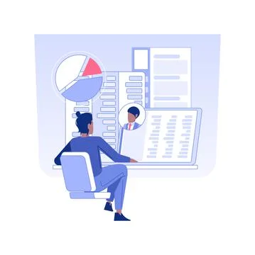 Remote accountant isolated concept vector illustration. Ilustración de archivo