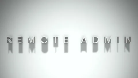 Remote admin 3D title animation white text on a white background Stock Footage 299823553