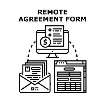 Remote agreement form and online digital contract concept Stock Illustration