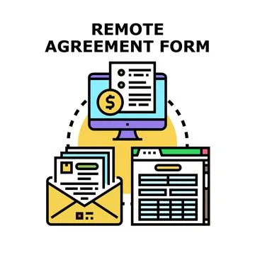Remote agreement form and online digital contract concept Stock Illustration