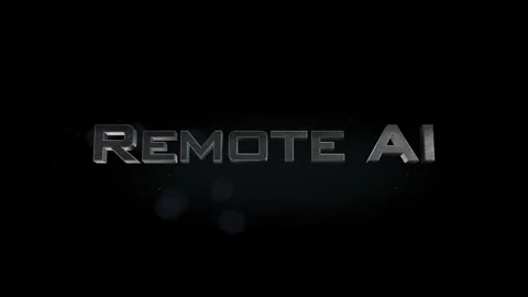 Remote AI title 3D metal text on black alpha channel background Stock Footage 301265334