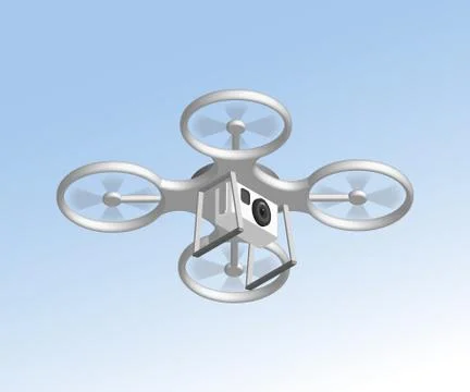 Remote air drone with camera Stock Illustration