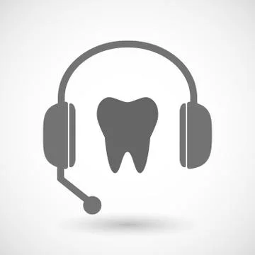 Remote assistance headset icon with  a tooth Stock-Illustration