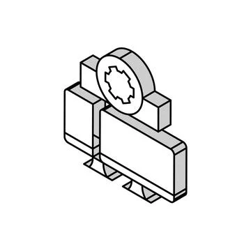 Remote assistance repair computer isometric icon vector illustration Stockillustratie