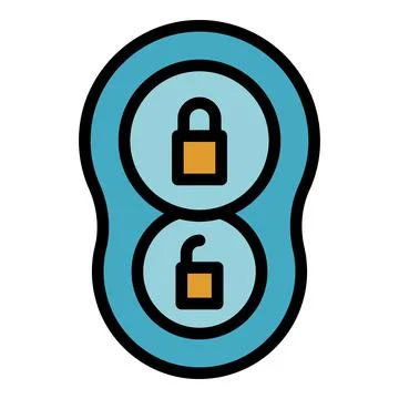 Remote auto key icon color outline vector Stock Illustration