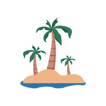 Remote Beach Island Summer Stuff Icon Illustration Design Stock Illustration