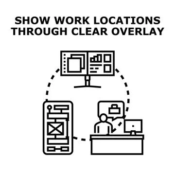Remote business work process using digital technology 스톡 일러스트