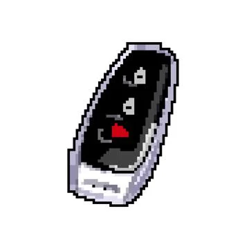 Remote car key game pixel art vector illustration Stock Illustration