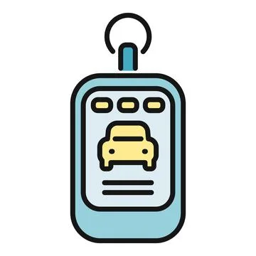 Remote car key icon showing vehicle security concept Stock Illustration