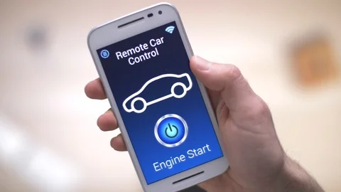 Remote Car Starter on a Smartphone Screen Stock Footage 88340960
