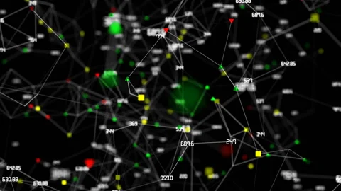Remote from the cloud of signals.Global Computer Network. Software source code Stock Footage 97253123