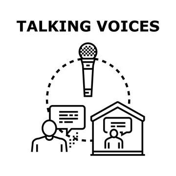 Remote communication and broadcasting voices online concept Stock Illustration