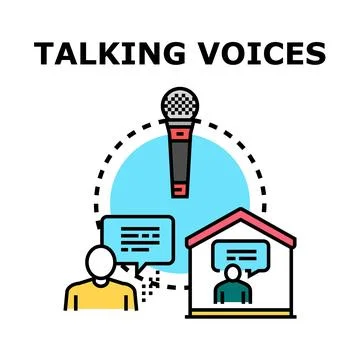 Remote communication and broadcasting voices online concept Stock Illustration