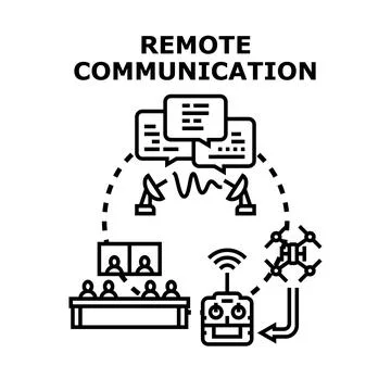 Remote communication and distant data exchange concept Stock Illustration