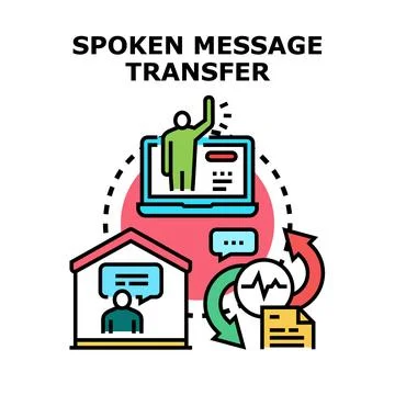 Remote communication and voice message transfer concept Stock Illustration