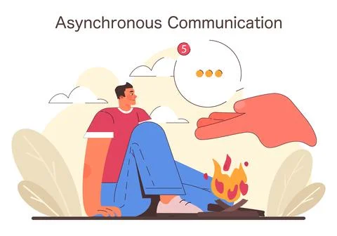 Remote communication concept. Flat vector illustration Stock Illustration