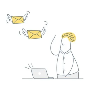 Remote communication, sending emails Stock Illustration