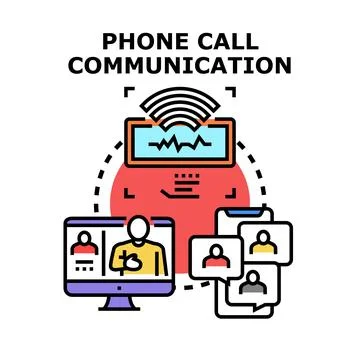Remote communication using video conferencing and smartphone calls Stock Illustration