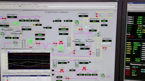 Remote Computer Control in Factory Video stock 75913376
