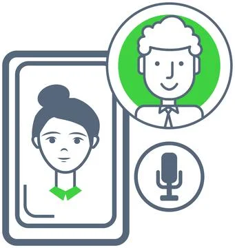 Remote comunication app on smartphone screen. Friends during video meeting 库存插图