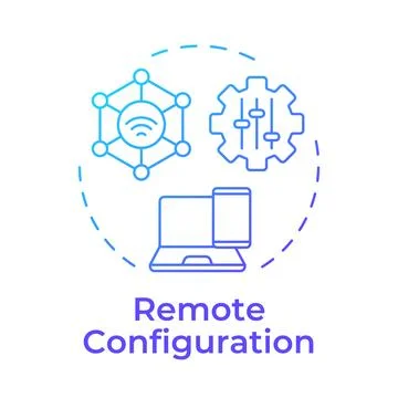 Remote configuration blue gradient concept icon Stock Illustration