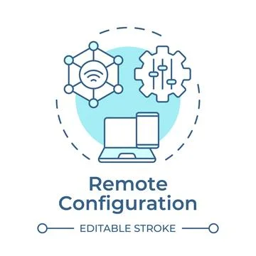 Remote configuration soft blue concept icon Stock Illustration