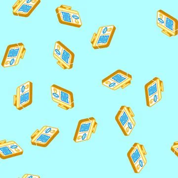 Remote consulting isometric icon seamless pattern 스톡 일러스트