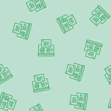 Remote consulting line seamless pattern 스톡 일러스트