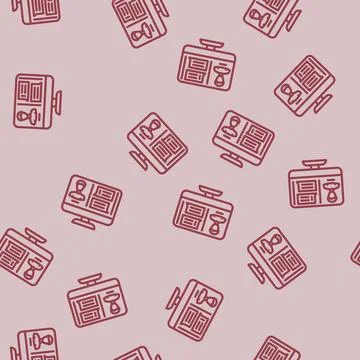 Remote consulting line vector seamless pattern 스톡 일러스트