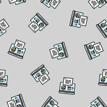 Remote consulting vector seamless pattern 스톡 일러스트