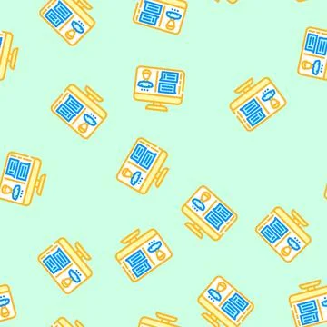 Remote consulting vector seamless pattern Stock Illustration