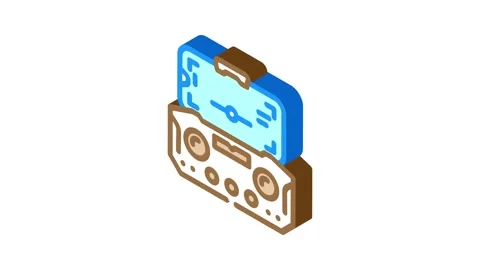 Remote control aerial vehicle isometric icon animation Stock Footage 327280727