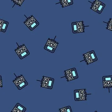 Remote control aerial vehicle vector seamless pattern Stock Illustration