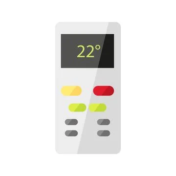 Remote control air conditioner fan heater flat Stock Illustration