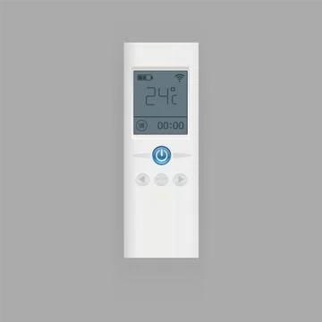 Remote control of air conditioner vector illustration, flat realistic remote Stock Illustration