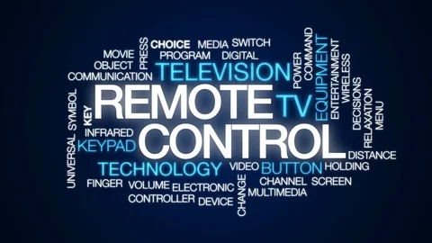 Remote control animated word cloud, text design animation. Stock Footage 76334130