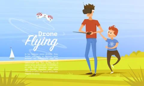Remote control background. Modern drone concept for website, card and poster Stock Illustration